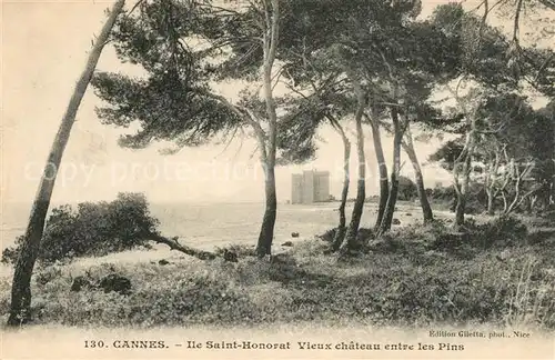 AK / Ansichtskarte Cannes_Alpes Maritimes Ile Saint Honorat Vieux chateau entre les Pins Cannes Alpes Maritimes