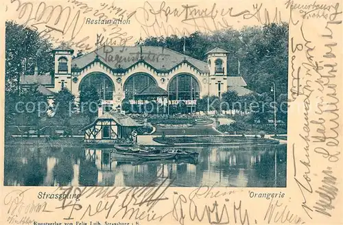 AK / Ansichtskarte Strassburg_Elsass Orangerie Strassburg Elsass