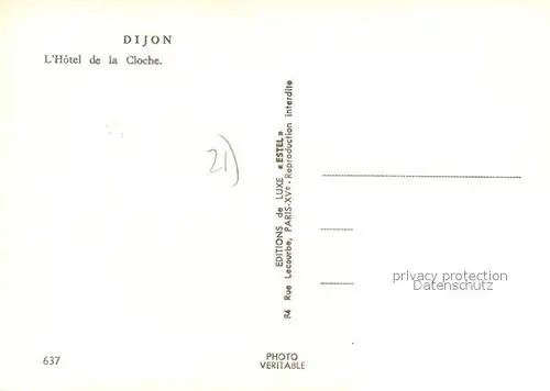 AK / Ansichtskarte Dijon_Cote_d_Or Hotel de la Cloche Dijon_Cote_d_Or