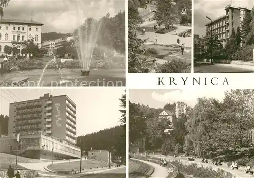 AK / Ansichtskarte Krynica Fragment uzdrowiska Park Zdrojowy Sanatorium Patria Sanatorium Silesia Fragment uzdrowiska  Krynica