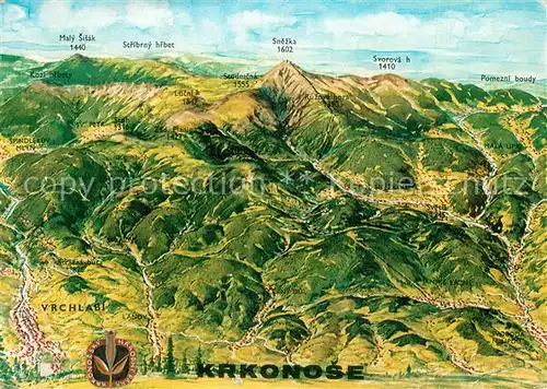 AK / Ansichtskarte Krkonose_Harrachov Spindleruv Mlyn Vrchlabi Vychodni Pecpod Snezkou Janske Lazne Mali Upa Krkonose Harrachov