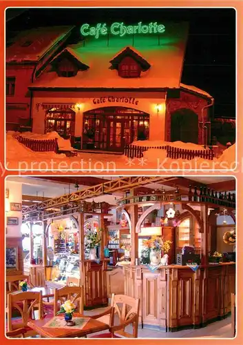 AK / Ansichtskarte Zelezna_Ruda_Markt_Eisenstein Cafe Charlotte Zelezna_Ruda