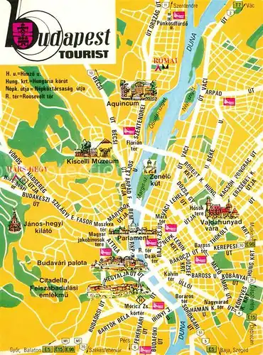 AK / Ansichtskarte Budapest Stadtplan Budapest