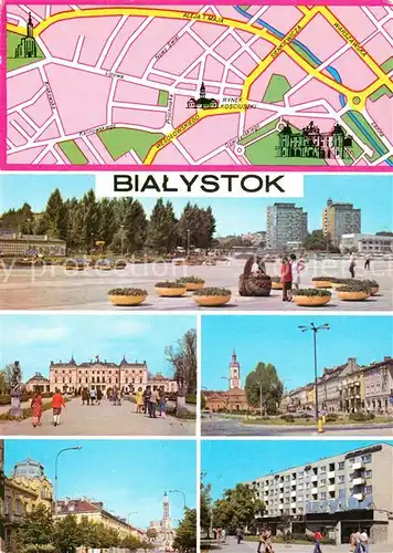 AK / Ansichtskarte Bialystok Plac Defilad Akademia Medyczna w barokowym palacu Plac Tadeusza Kosciuszki Ulica Lipowa Fragment miasta Bialystok