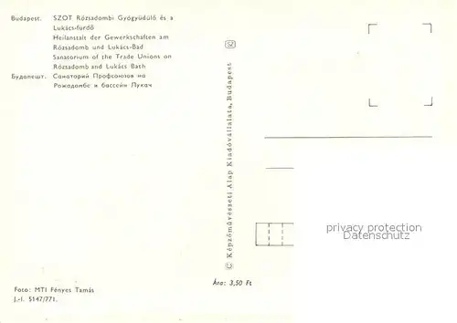AK / Ansichtskarte Szot Heilanstalt der Gewerkschaften am Rozsadomb und Lukacs Bad Szot