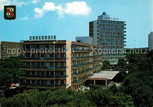 AK / Ansichtskarte Playa_de_Palma_Mallorca Hoteles Cconcordia y Obelisco Playa_de_Palma_Mallorca