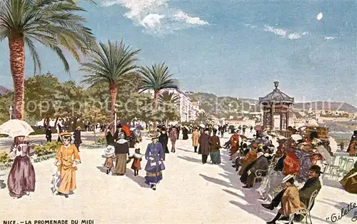 AK / Ansichtskarte Nice_Alpes_Maritimes La Promenade du Midi Cote d Azur Oilette Serie 761 No. 1 Kuenstlerkarte Nice_Alpes_Maritimes