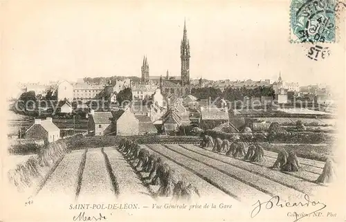 AK / Ansichtskarte Saint Pol de Leon Vue generale prise de la Gare Saint Pol de Leon