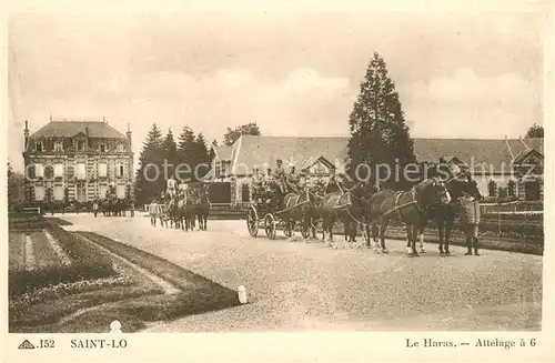 AK / Ansichtskarte Saint_Lo Le Haras Attelage a 6 Pferdegespann Saint_Lo
