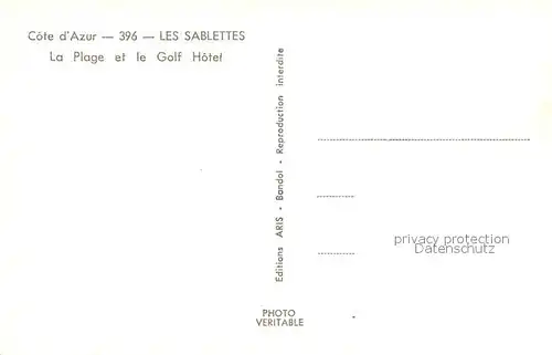 AK / Ansichtskarte Les_Sablettes La Plage et le Golf Hotel Promenade Cote d Azur Les_Sablettes