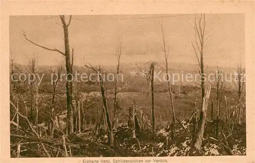 AK / Ansichtskarte Verdun_Meuse Eroberte franzoesische Schuetzengraeben Kriegsschauplatz 1. Weltkrieg Verdun Meuse