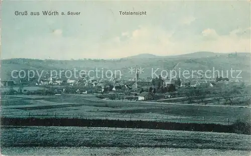 AK / Ansichtskarte Woerth_Sauer Totalansicht Landschaftspanorama Woerth Sauer