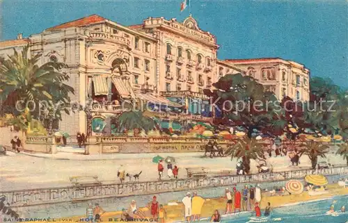 AK / Ansichtskarte Saint Raphael_Var Hotel Beau Rivage Dessin Kuenstlerkarte Saint Raphael Var