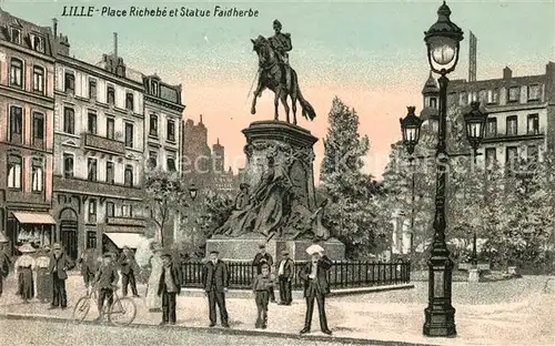 AK / Ansichtskarte Lille_Nord Place Richebe et Statue Faidherbe Lille_Nord