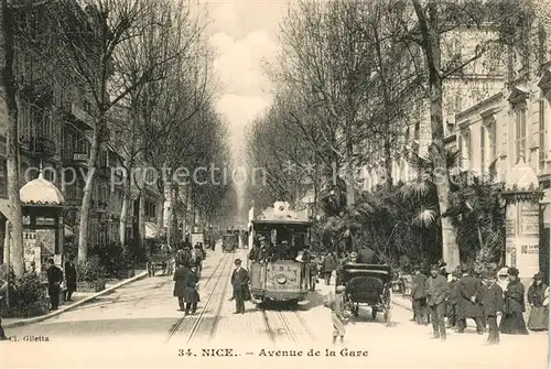 AK / Ansichtskarte Nice_Alpes_Maritimes Avenue de la Gare Tram Nice_Alpes_Maritimes