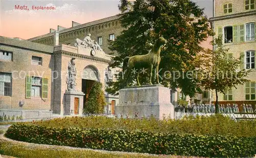 AK / Ansichtskarte Metz_Moselle Esplanade Monument Statue Metz_Moselle
