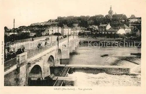 AK / Ansichtskarte Gray_Haute_Saone Vue generale Pont sur la Saone Gray_Haute_Saone