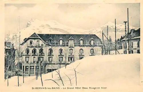 AK / Ansichtskarte Saint Gervais les Bains Grand Hotel Beau Rivage en hiver Alpes Saint Gervais les Bains
