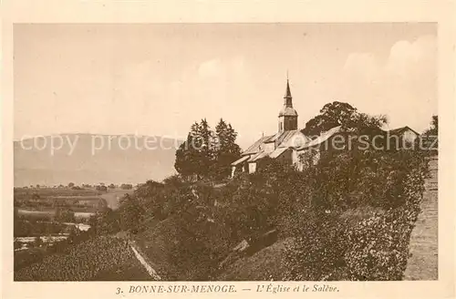 AK / Ansichtskarte Bonne_sur_Menoge Eglise et le Saleve 