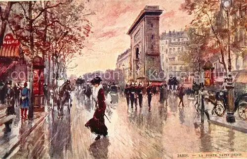 AK / Ansichtskarte Paris La Porte Saint Denis Dessin Kuenstlerkarte Paris