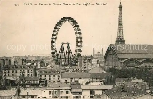 AK / Ansichtskarte Paris Vue sur la Grande Roue et la Tour Eiffel Paris