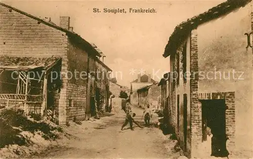 AK / Ansichtskarte Saint Souplet_Nord Une rue pendant la Grande Guerre Truemmer 1. Weltkrieg Saint Souplet_Nord
