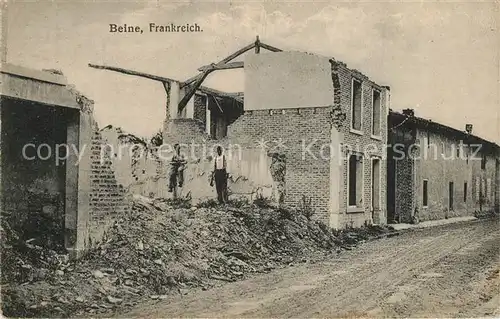 AK / Ansichtskarte Beine Une rue pendant la Grande Guerre Truemmer 1. Weltkrieg Beine