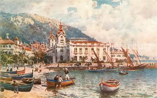 AK / Ansichtskarte Cannes_Alpes Maritimes Le Casino Municipal Carte Postale Tuck Dessin Kuenstlerkarte No. 16 Cannes Alpes Maritimes