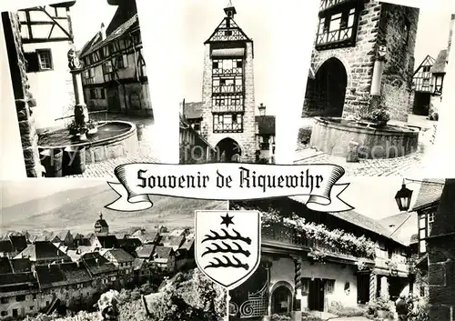 AK / Ansichtskarte Riquewihr_Haut_Rhin Fontaine Doler Cour des Cigognes Riquewihr_Haut_Rhin