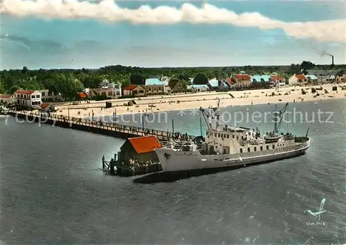 AK / Ansichtskarte Fromentine La plage et le President Auguste Durand a l embarcadere pour l Ile d Yeu vue aerienne Fromentine