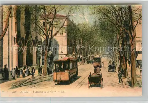 AK / Ansichtskarte Nice_Alpes_Maritimes Avenue de la Gare Tram Nice_Alpes_Maritimes