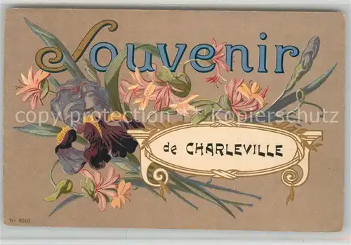 AK / Ansichtskarte Charleville Mezieres Souvenirs de la ville des fleurs Dessin Kuenstlerkarte Charleville Mezieres