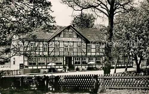 AK / Ansichtskarte Neuhaus_Solling Hotel Brauner Hirsch Fachwerkhaus Neuhaus Solling