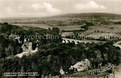 AK / Ansichtskarte Steinbergen Schloss Arensburg Autobahnbruecke Landschaftspanorama Steinbergen
