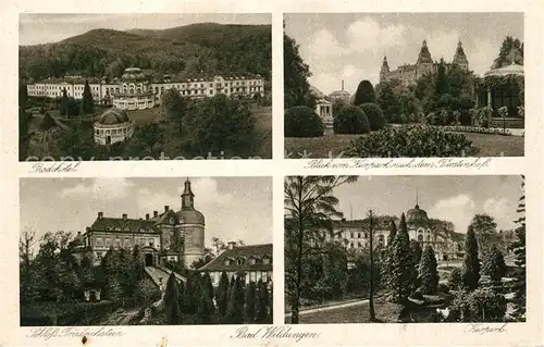 AK / Ansichtskarte Bad_Wildungen Badehotel Kurpark Fuerstenhof Schloss Friedrichstein Bad_Wildungen