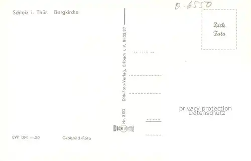 AK / Ansichtskarte Schleiz Bergkirche Schleiz