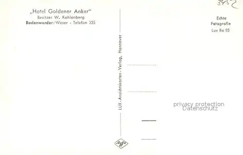 AK / Ansichtskarte Bodenwerder Hotel Goldener Anker an der Weser Bodenwerder