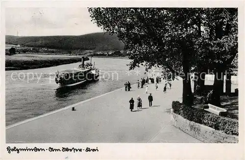 AK / Ansichtskarte Holzminden_Weser Promenade am Weser Kai Dampfer Holzminden Weser