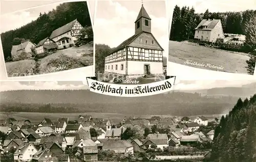 AK / Ansichtskarte Loehlbach Muehle Kirche Forsthaus Pistorius Panorama Kellerwald Loehlbach
