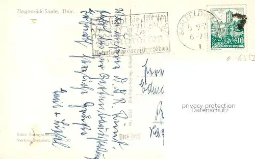 AK / Ansichtskarte Ziegenrueck HO Ratskeller Dr Reif Promenade Stadtpanorama Wappen Ziegenrueck