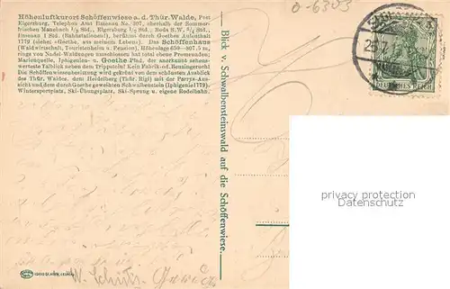 AK / Ansichtskarte Schoeffenwiese Hoehenluftkurort Thueringer Wald Schoeffenwiese