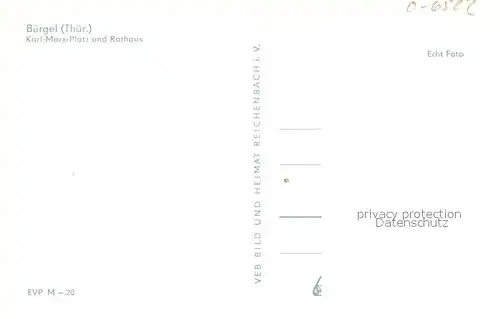 AK / Ansichtskarte Buergel_Thueringen Karl Marx Platz und Rathaus Buergel Thueringen