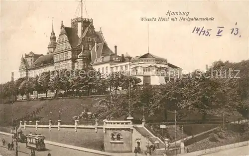 AK / Ansichtskarte Hamburg Wiezels Hotel mit Navigationsschule Hamburg