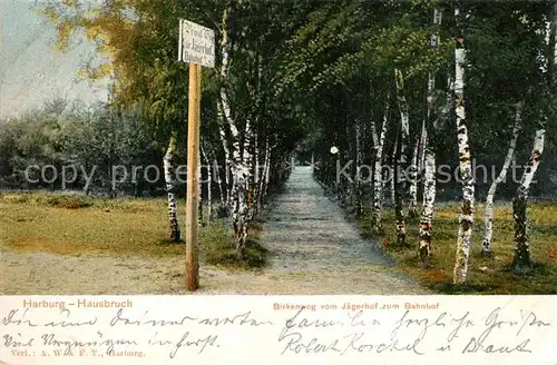 AK / Ansichtskarte Hausbruch Birkenweg vom Jaegerhof zum Bahnhof Hausbruch