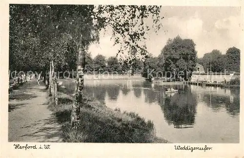 AK / Ansichtskarte Herford Weddigenufer Promenade Herford