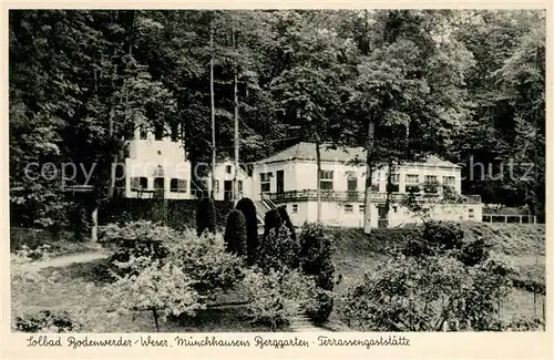 AK / Ansichtskarte Bodenwerder Muenchhausens Berggarten Terrassengaststaette Bodenwerder