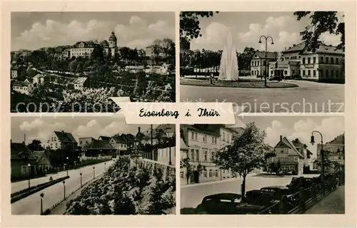 AK / Ansichtskarte Eisenberg_Thueringen Stadtansichten Fontaene Marktplatz Eisenberg Thueringen