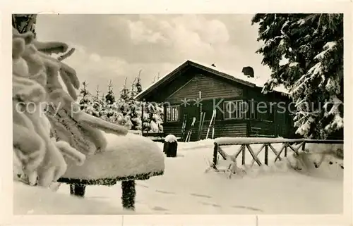 AK / Ansichtskarte Ilmenau_Thueringen Bobhuette auf dem Lindenberg Wintersportplatz Thueringer Wald Ilmenau Thueringen