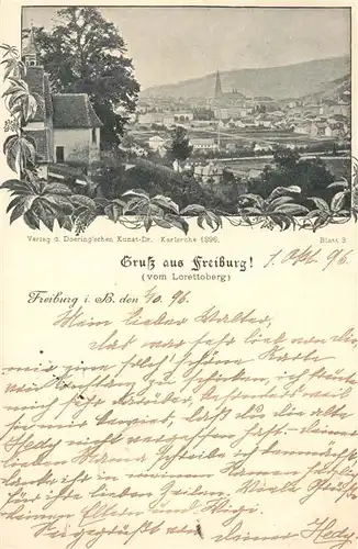 AK / Ansichtskarte Freiburg_Breisgau Panorama Blick vom Lorettoberg Deutsche Reichspost Freiburg Breisgau