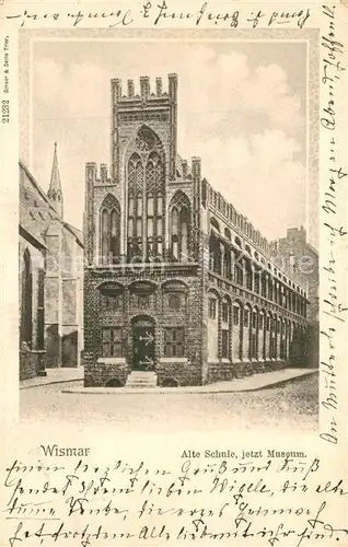 AK / Ansichtskarte Wismar_Mecklenburg Alte Schule jetzt Museum Wismar_Mecklenburg